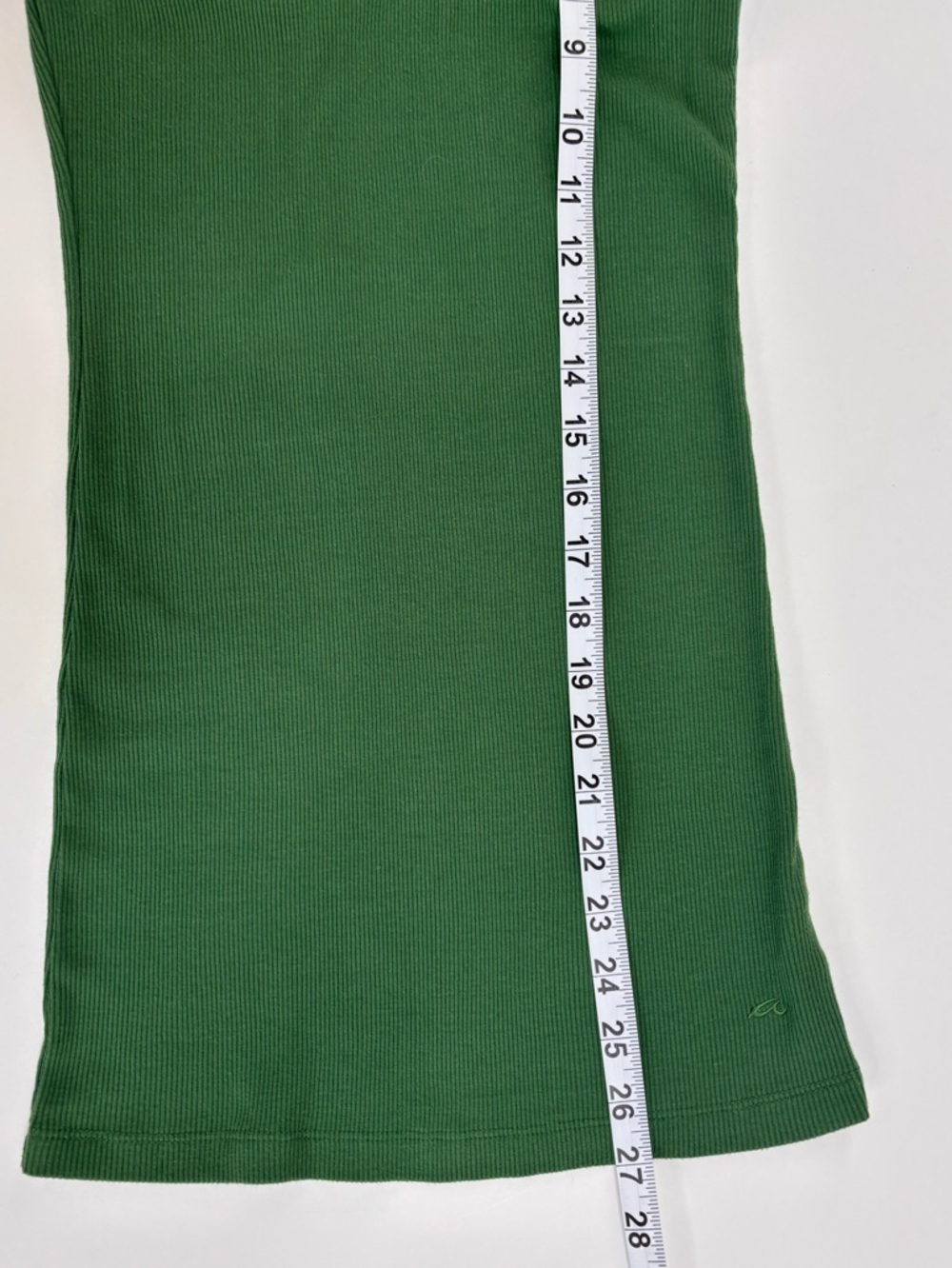 Y2K Ribbed Long Slim Active Basic Green Ribbed Tank Top M - Picture 5 of 8